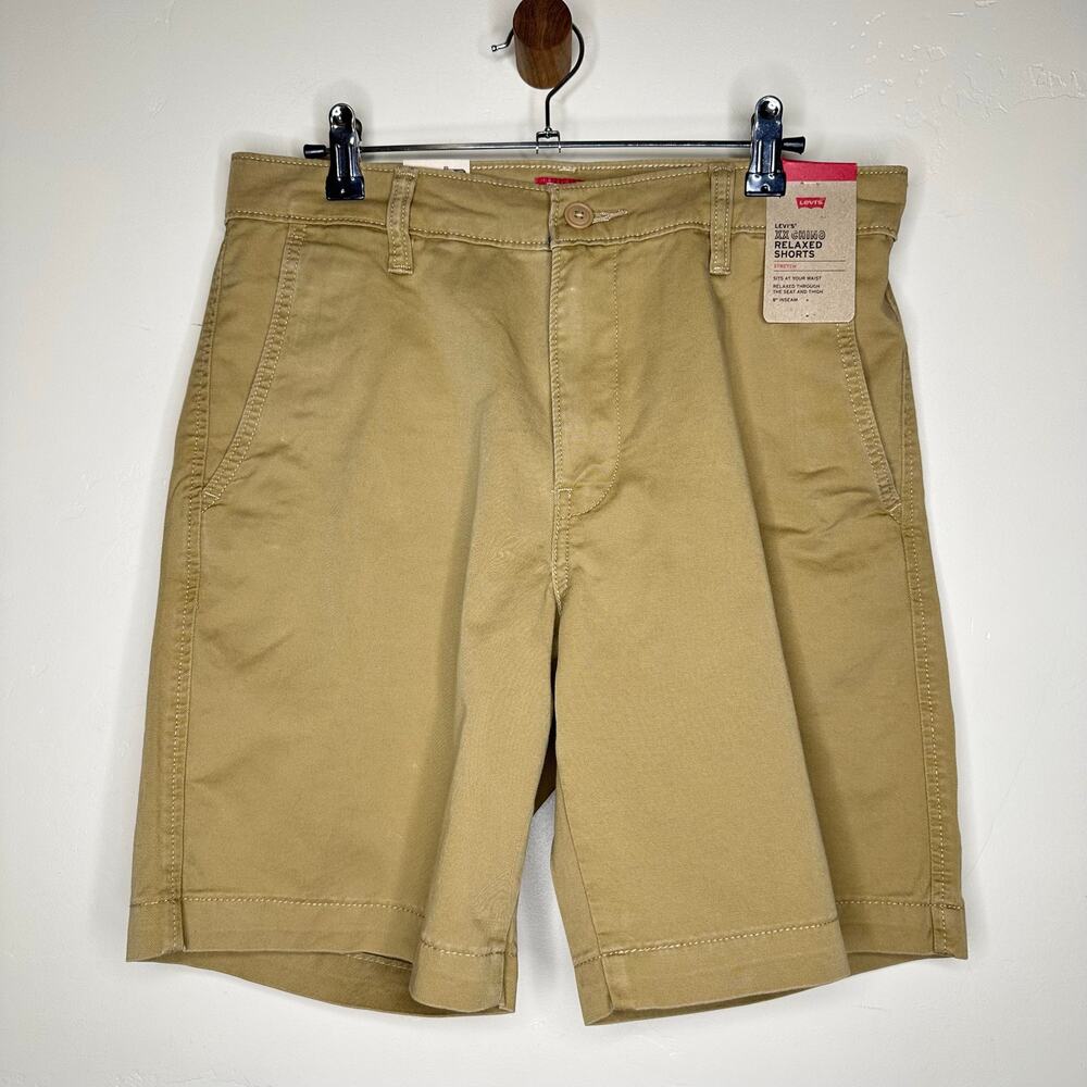 Levi's XX Chino Relaxed Shorts Stretch Khaki Tan 8" Chino Twill Mens Size 30 NWT